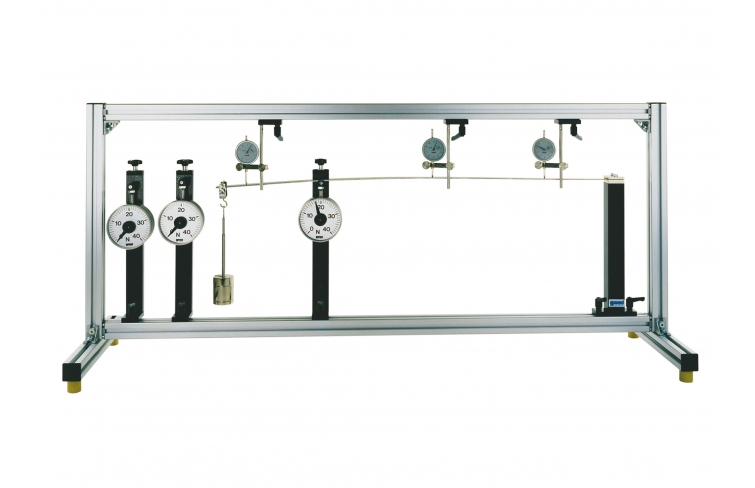 Poutre continue : cette maquette permet de nombreuses mesures et analyses (m&eacute;thode des forces, th&eacute;or&egrave;mes des 3 moments, validation des th&eacute;ories des poutres